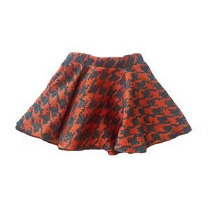 Girls Bleu Comme‎ Gris Helice Jupe Flame Lined Skirt Size 4 Adjustable Waist
